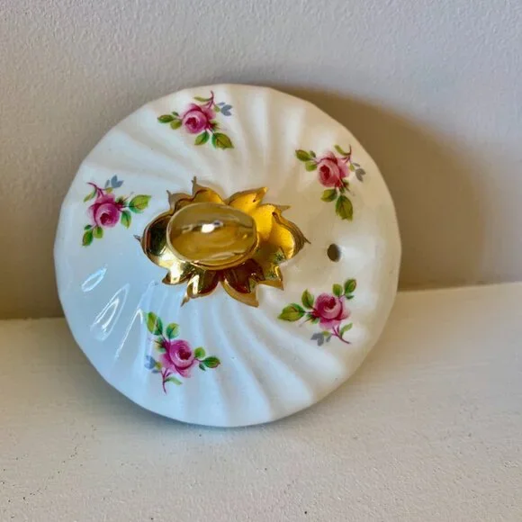 Vintage Sadler 1940s Pink Roses on Gold Trellis Teapot 2790 - Picture 6 of 9